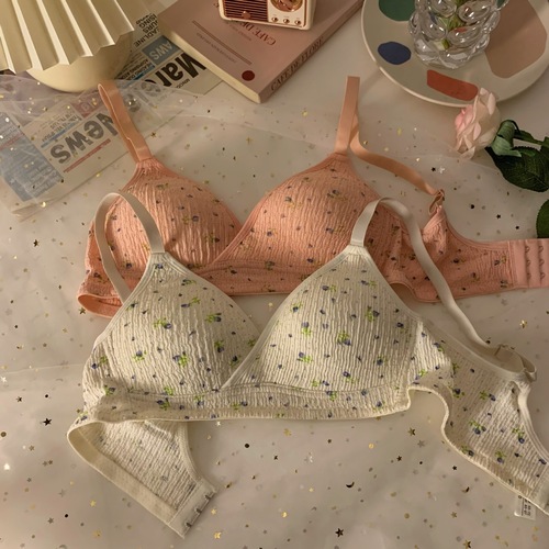 A girl's feelings are always poetic. Girl's Wireless French Seamless Triangular Cup Underwear Women's Top Up Bra Wholesale