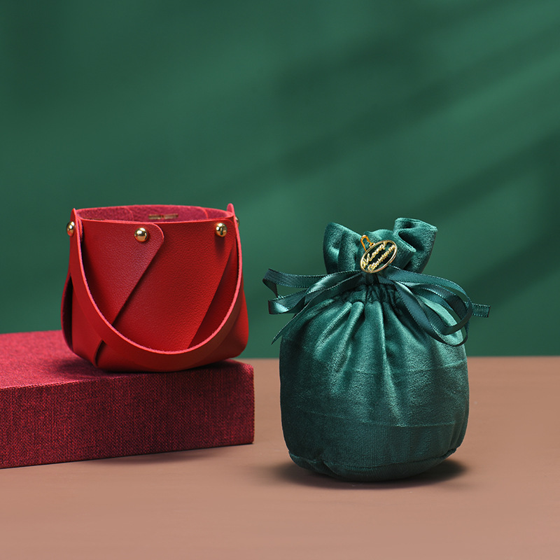 Solid Color Pattern Christmas Solid Color PU Leather Party Gift Wrapping Supplies