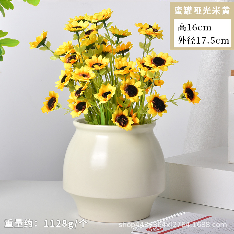 Cerámica orquídea mariposa maceta especial ins crema viento alto sentido decoración del hogar verde cerámica maceta grande image 16