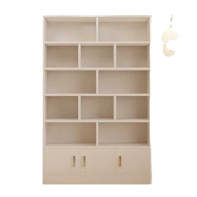Estante de libros de piso contra la pared para almacenar gabinete integrado para el hogar moderno de gran capacidad estante de almacenamiento multicámara simple