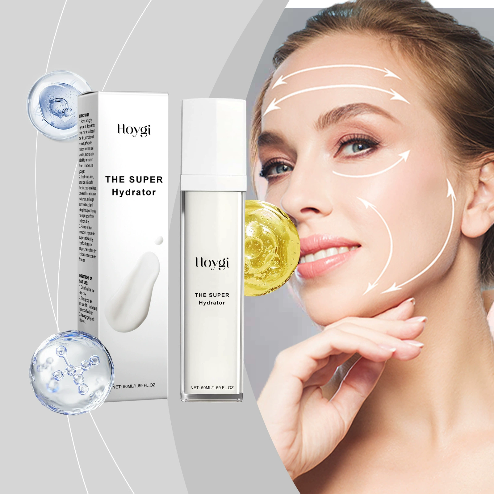 HOYGI Гиалуроновая кислота Увлажняющая сыворотка нежно увлажняет кожу лица Увлажняющая сыворотка