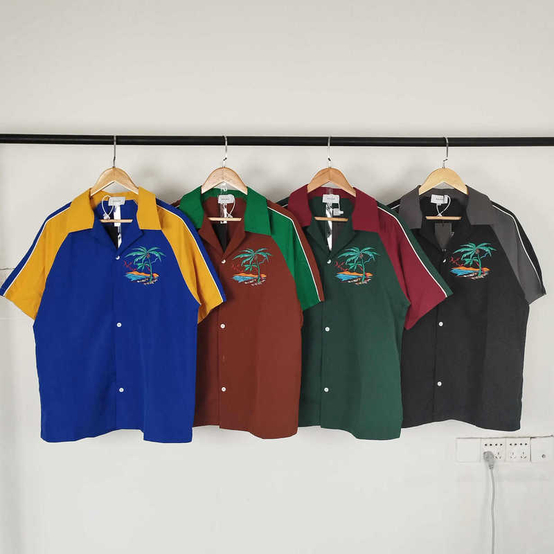 American Street Fashion Brand RHUDE Coconut Embroidery Casual suit Summer Loose Short-sleeved Shirt Trendy Shorts American Street Fashion Brand RHUDE Coconut Embroidery Casual suit Summer Loose Short-sleeved Shirt Trendy Shorts