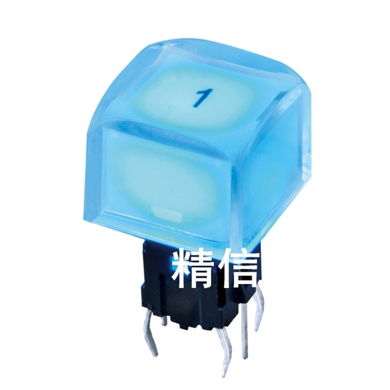 11X11水晶字符发光按键带灯轻触开关 带灯复位按键开关LED switch