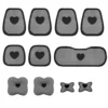 Black love - eleven piece set - (2 headrests, 2 back pillows)
