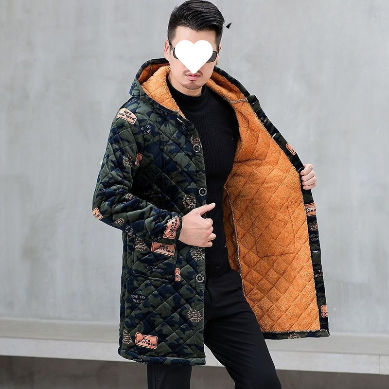 四川省省服男装款厨房工作秋冬季保暖工作服罩衣加绒加厚外套围裙