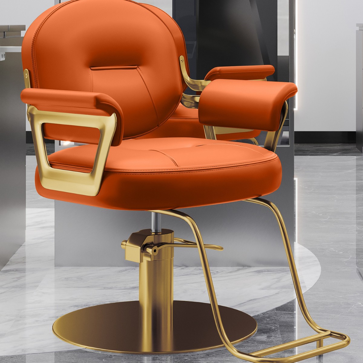 Nueva silla de peluquería en línea se puede elevar y bajar silla de peluquería de alta gama silla de peluquería especial silla de corte de pelo lujoso