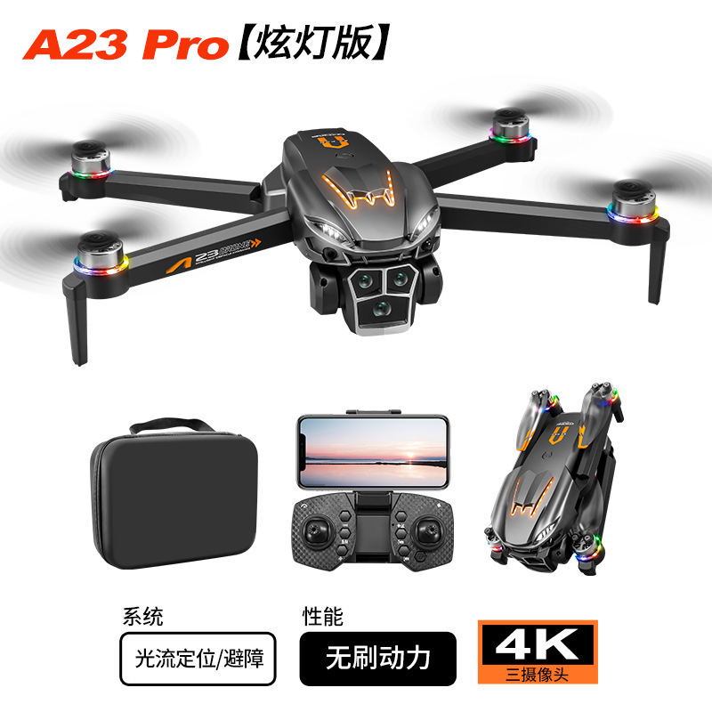 A23Pro クアッドコプター 4K HD 航空写真ドローン ブラシレスモーター ライトアーム 障害物回避 リモートコントロール航空機|undefined
