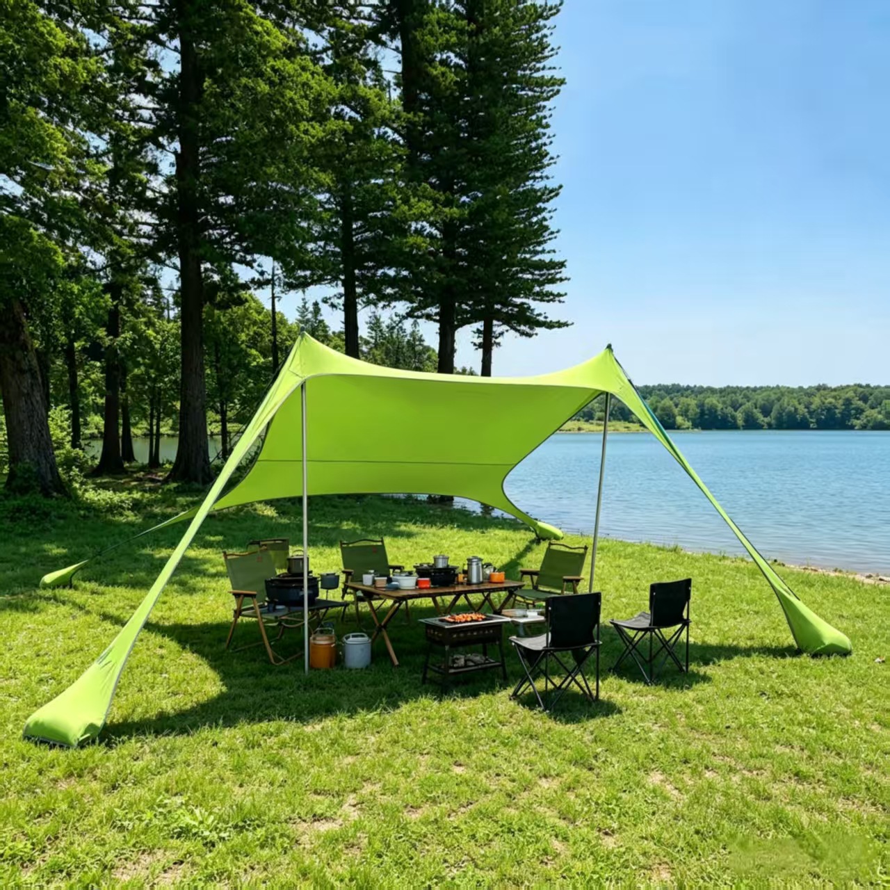 Lycra canopy stretch beach tent, sun protection and shade, portable and quick to set up, suitable for outdoor camping, fishing, and rain protection
