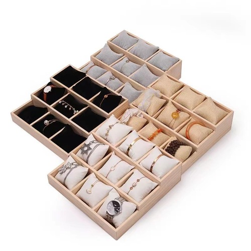Wooden watch chain display stand accessories bracelet jade storage box bracelet display box pillow tray wholesale