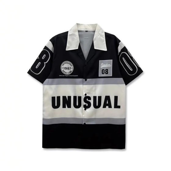 Summer Runliu 2024 New Peng Version Loose Comfortable Cool Handsome high quality Cuban Collar Short Sleeve Shirt MB05
