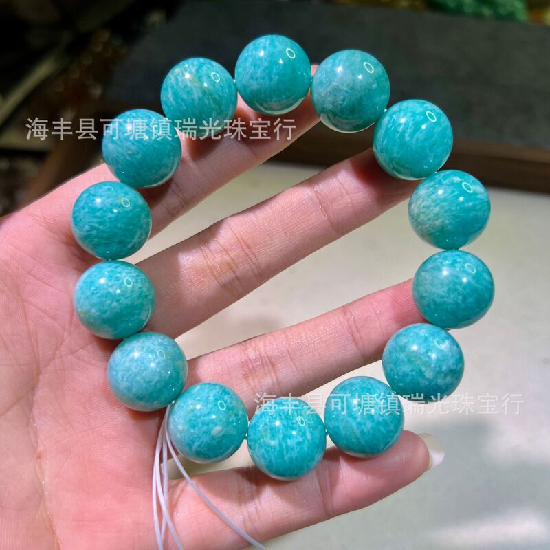 Natural raw unprocessed amazonite bracelet, bright and clear colors, Tiffany blue, direct factory wholesale Natural raw unprocessed amazonite bracelet, bright and clear colors, Tiffany blue, direct factory wholesale