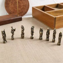 黄铜复古做旧八仙过海家居小摆件装饰办公室桌面茶宠摆件手把玩件