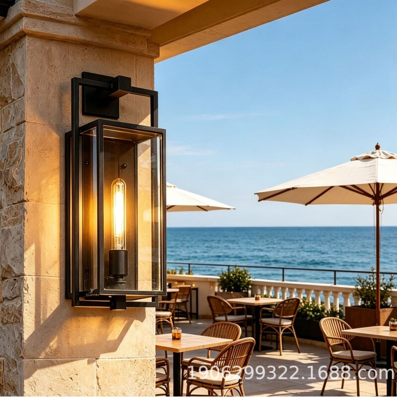 Outdoor Waterproof Wall Lamp American-Style Open-Air Balcony Cafe Industrial Style Glass Lampshade Cross-Border Wall Lamp Outdoor Waterproof Wall Lamp American-Style Open-Air Balcony Cafe Industrial Style Glass Lampshade Cross-Border Wall Lamp
