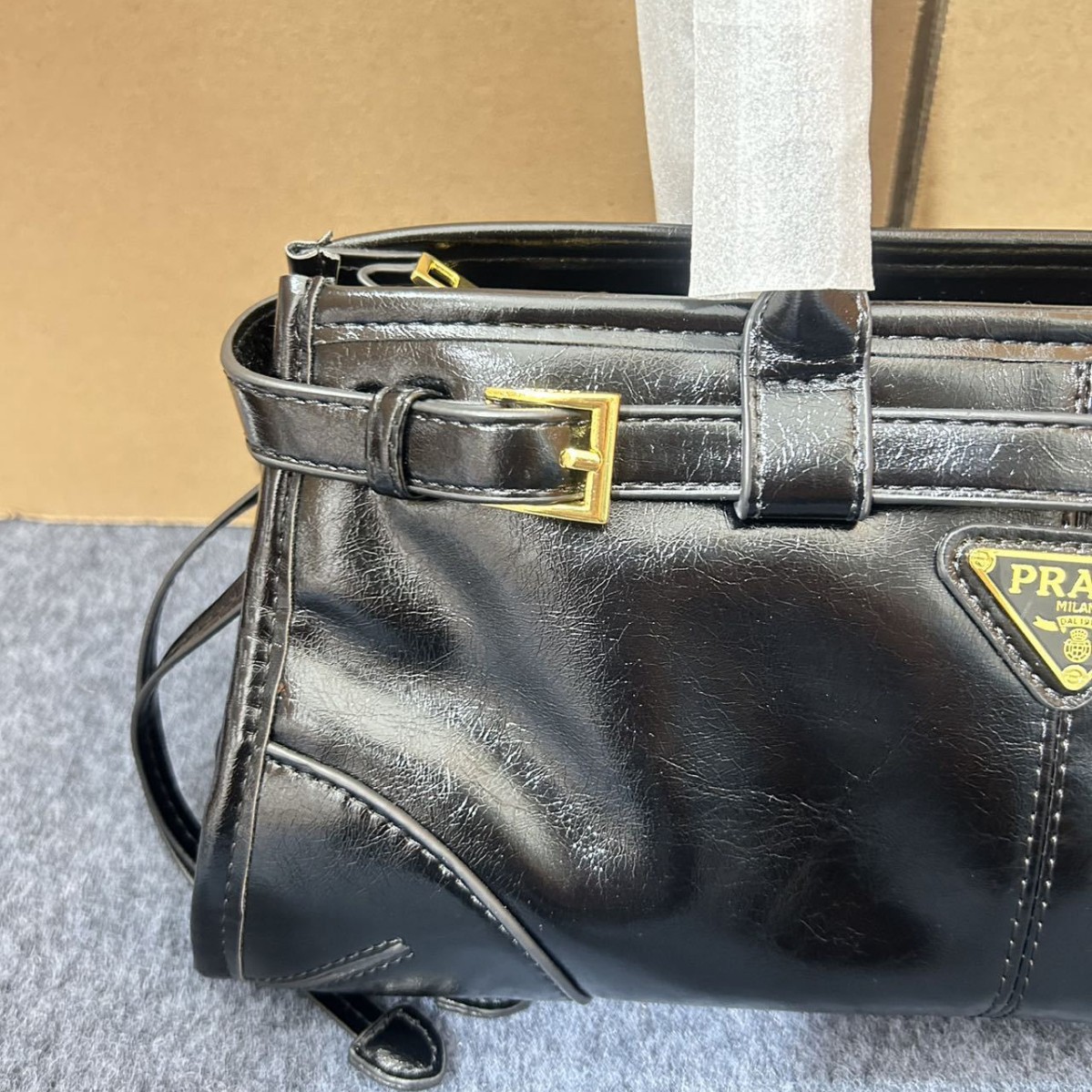Retro New Hobo Tote Shoulder Bag Oil Wax Leather Soft Lux Underarm Baguette Motorcycle Bag For Women - Thumbnail 2