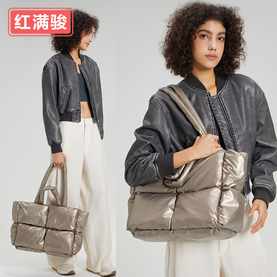 Nuevo más tamaño abajo Chaqueta de algodón de las mujeres suave espacio bolso de algodón moda simple lleno hombro bolsa de mensajero