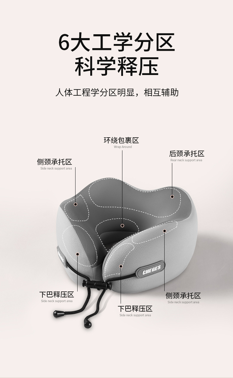 Car U-Shaped Pillow for Neck Protection, Hooded Travel Portable U-Shaped Headrest for Car Use, Memory Foam Pillow, Oem Customization from Manufacturer