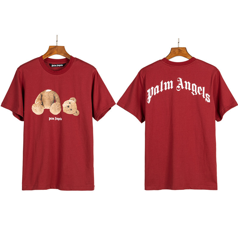 PALM半袖の正しいバージョン パームエンジェルス ヘッドレスベア エンジェルス バタフライプリント Tシャツ テディベア 半袖|undefined