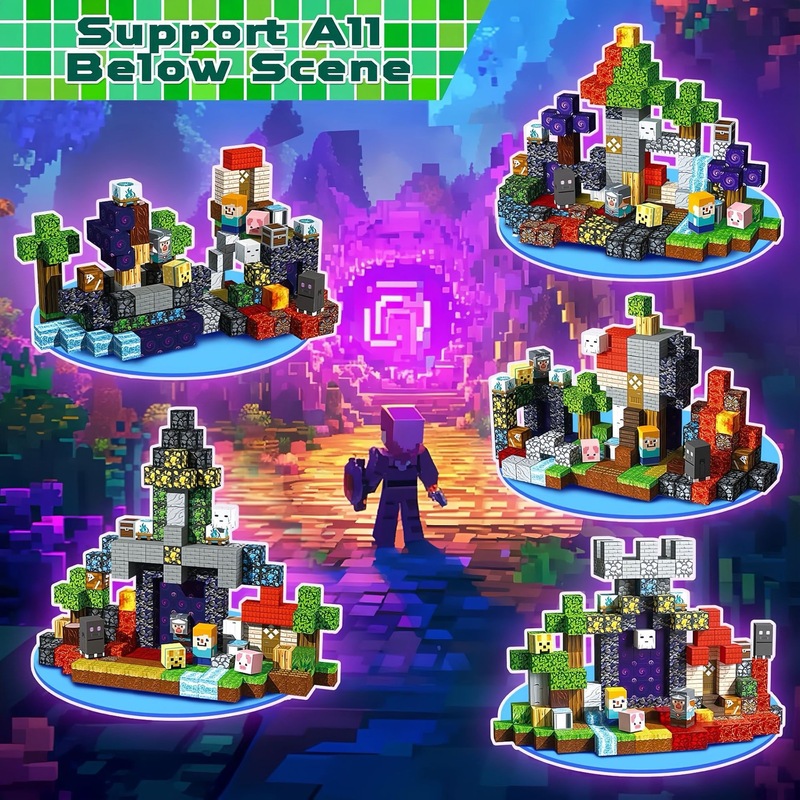 跨境亚马逊爆款 Magnetic cubes 地狱森林磁力方块磁力片儿童积木|undefined