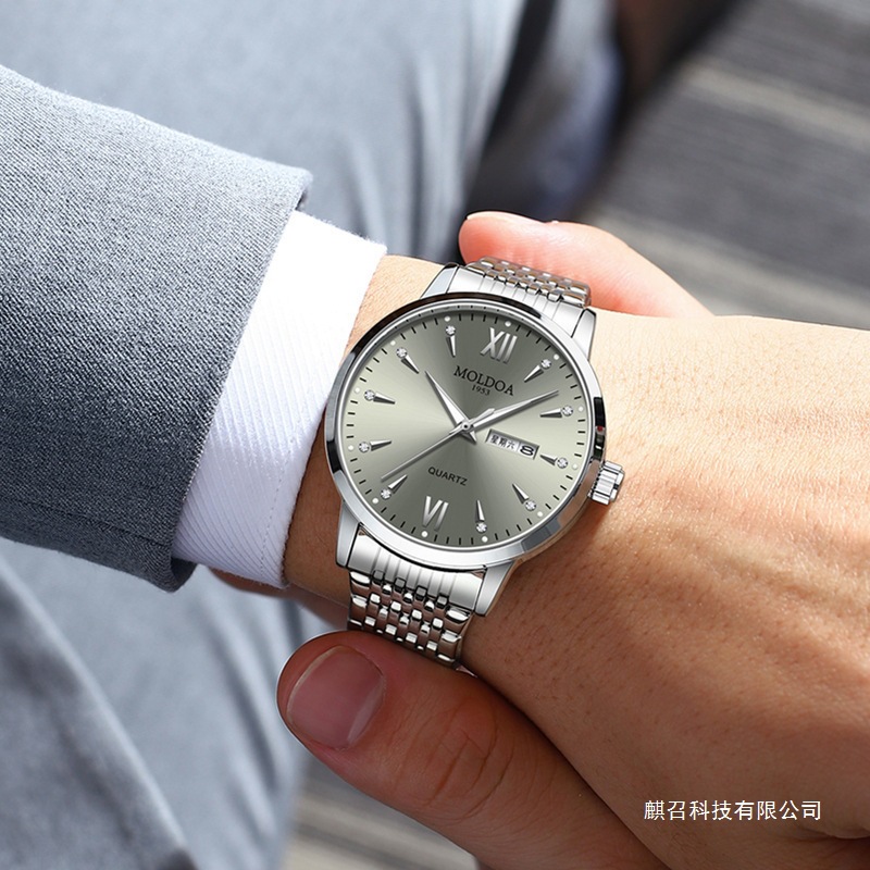 瑞士机芯全自动商务男士腕表镂空防水夜光双日历高颜值批发