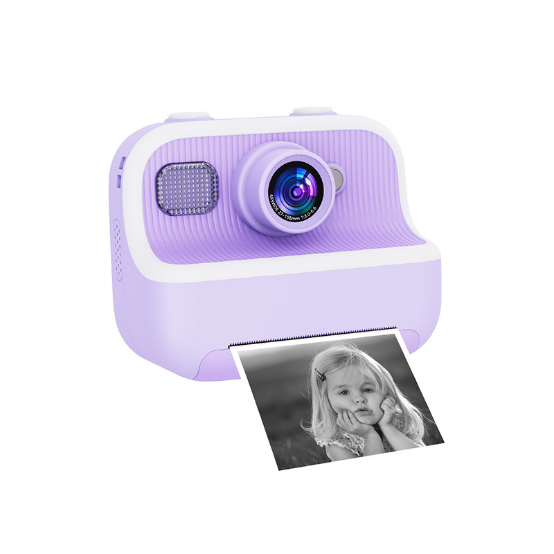 [m8 purple camera] + printing paper*3 + lanyard + color pen*5 + charging cable + speaking