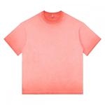 蜡染水洗纯棉t恤冬打底时尚聚会渐变反底炒色圆领短袖上衣女短款