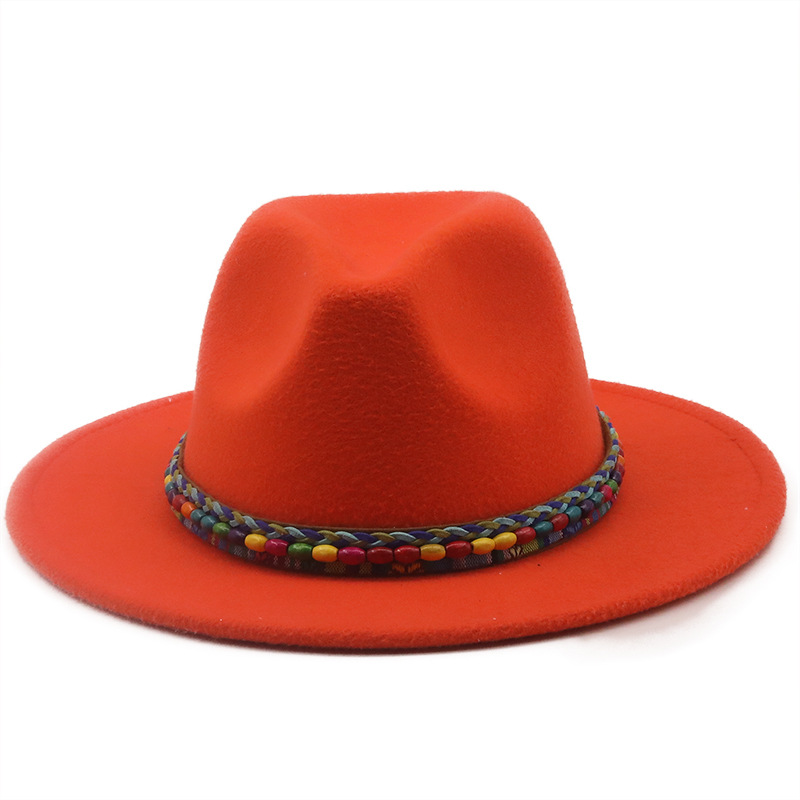 Retro Flat Big Brimmed Woolen Jazz Top Hat Wholesale Nihaojewelry display picture 1