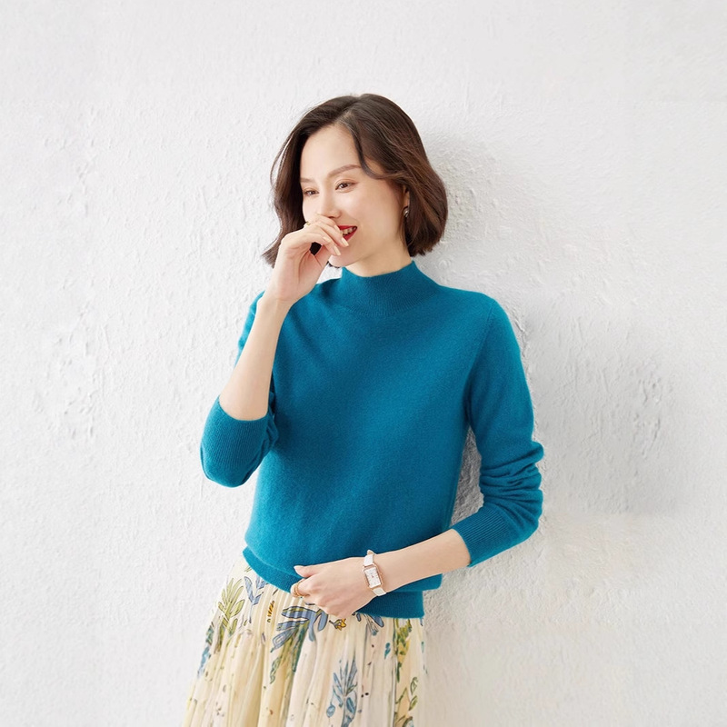 New Promotion Half-High Collar Ladies Sweater Fashion Easiest for Match Knitted Bottoming Shirt Sweater Slim Autumn Winter 2025 New