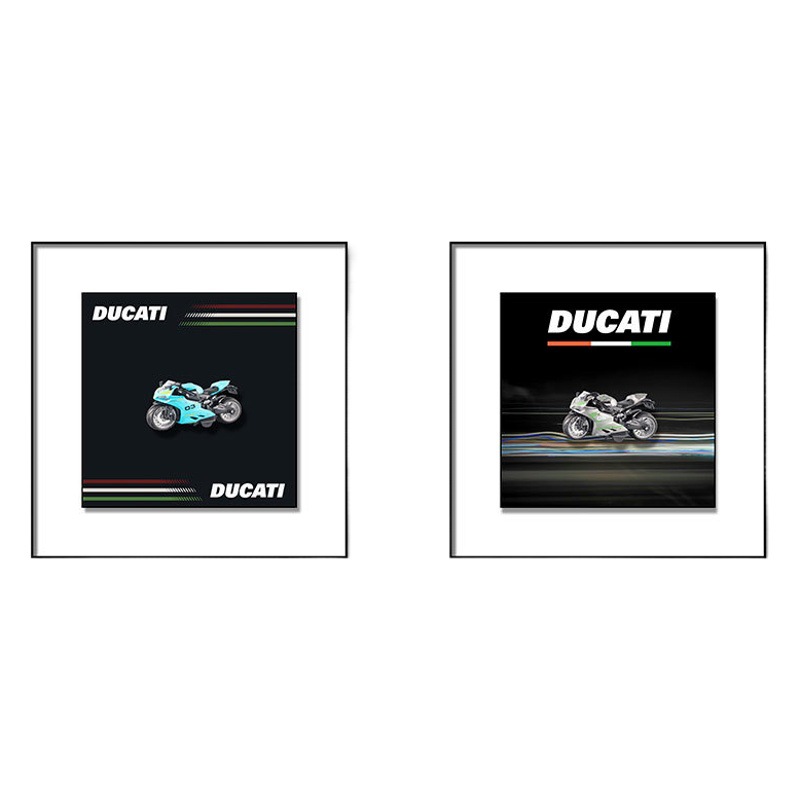 Motocicleta pintura decorativa entrada corredor mural dormitorio de los niños colgando pintura tridimensional aleación motocicleta pintura