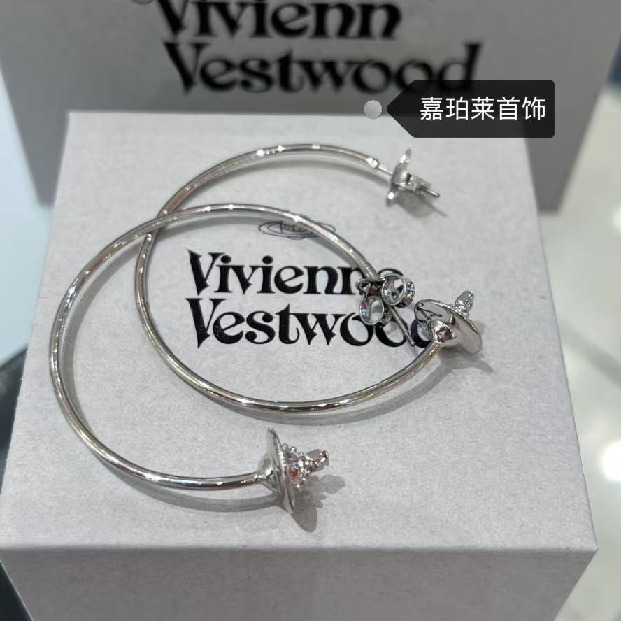 High-Quality Empress Dowager Large Circle C-Shaped Saturn Earrings, Minimalist Style with a Sense of Sophistication, Unisex Geometric Large Hoop Earrings