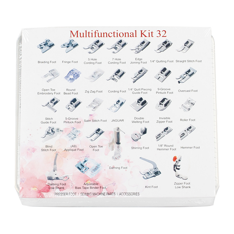 Máquina DE COSER doméstica prensatelas multifuncional accesorios de costura 32 tipos 42 tipos 52 unidades 62 unidades prensatelas traje de costura