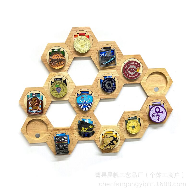 Ready-Made Wooden Honeycomb Medal Display Rack Wall-Mounted Gold Medal Storage Rack Living Room Medal Collection Rack Ready-Made Wooden Honeycomb Medal Display Rack Wall-Mounted Gold Medal Storage Rack Living Room Medal Collection Rack
