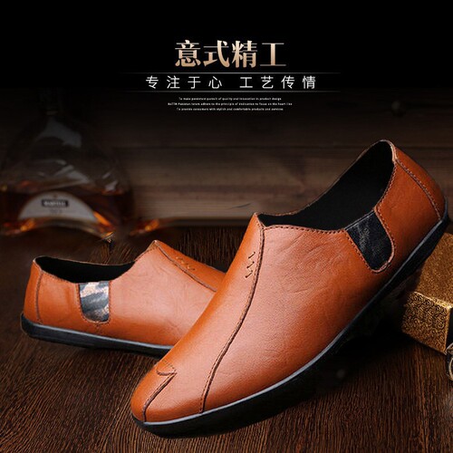 23 spring minococcasin-type shoes, four-season men's shoes, slip-on shoes, casual leather shoes, Korean style, fashionable England