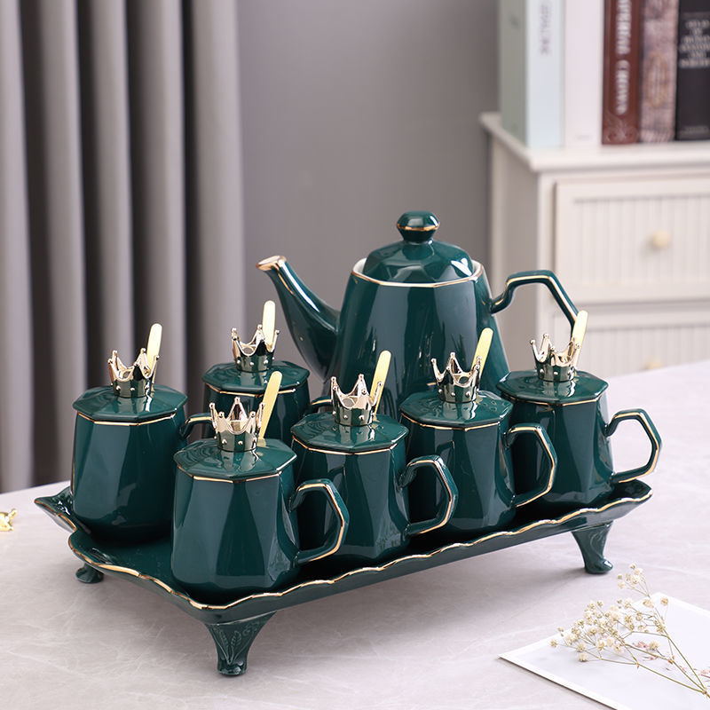 北歐泡茶具杯子套裝茶杯家用輕奢水杯茶壺花陶瓷水具杯具客廳禮品