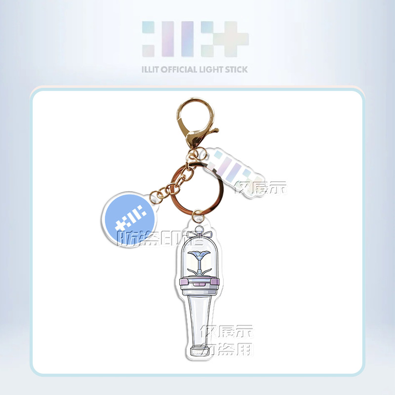 ZJT ILLIT Acrylic Keychain Light Stick Pendant Durable Charm For Backpack Keys JTZ