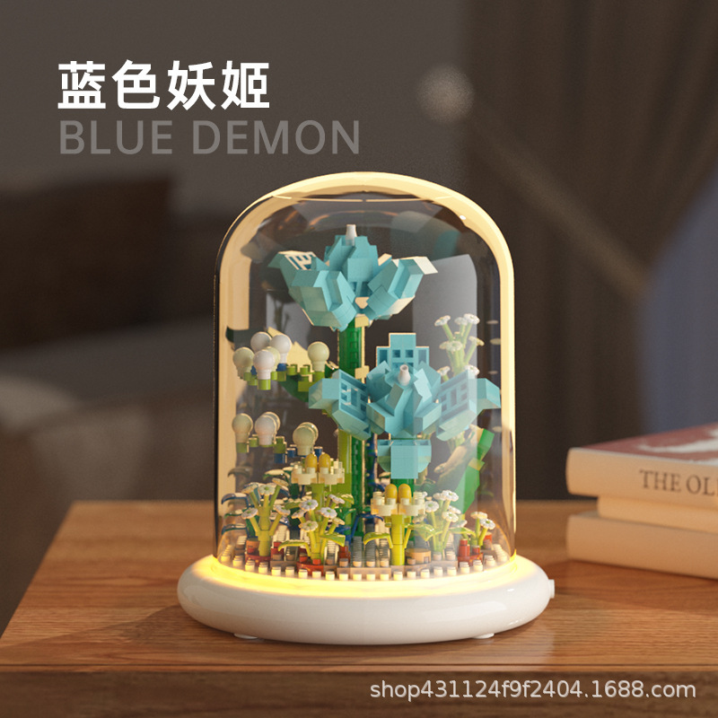 Compatible con Lego inmortal ramo de flores, juguetes de ensamblaje de plantas, adornos de claveles de girasol, regalos de año nuevo para niñas al por mayor