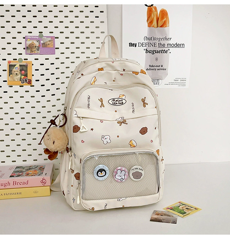 Cute cartoon backpack, capacious card holder, school bag, for secondary school