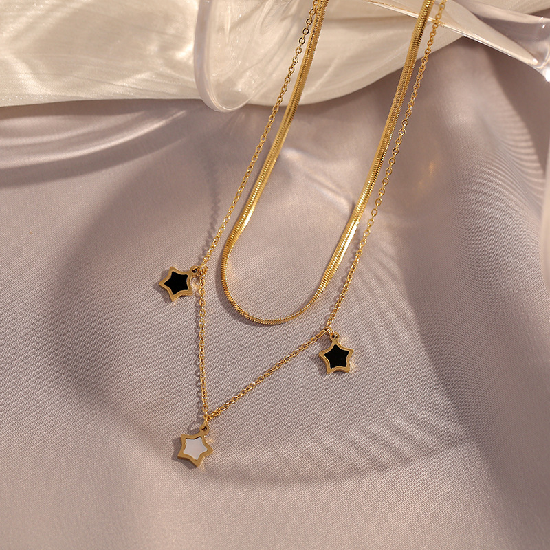 Basic Four Leaf Clover Butterfly Stainless Steel Titanium Steel Plating Pendant Necklace 1 Piece