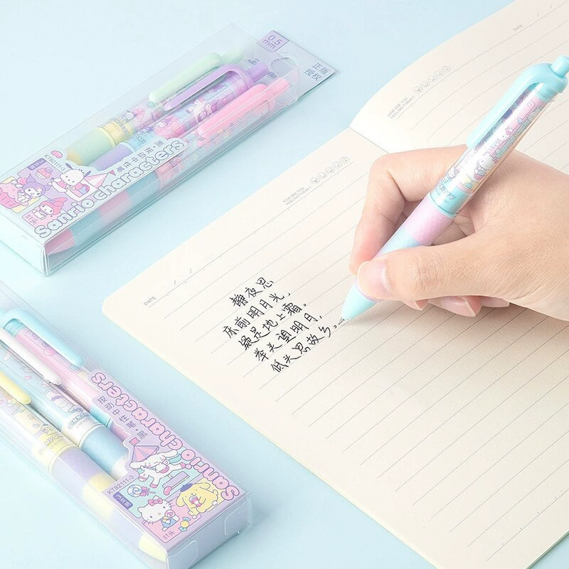 Guangbo KT82111-3 серия Sanrio, нажимная гелевая ручка, 3 штуки/карта, гладкая креативная ручка для школьников