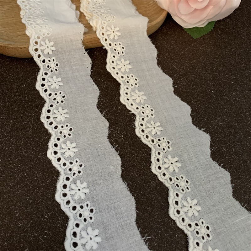 Classic Perforated Cut Out Cotton Embroidered Lace Children's Clothing Women's Clothing Cuffs Hem Lace Accessories Width 4cm