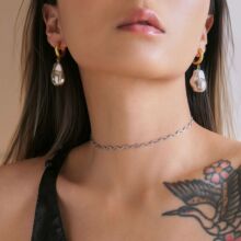 现货批发欧美INS跨境18k镀金不锈钢素圈耳圈高级感巴洛克吊坠耳环