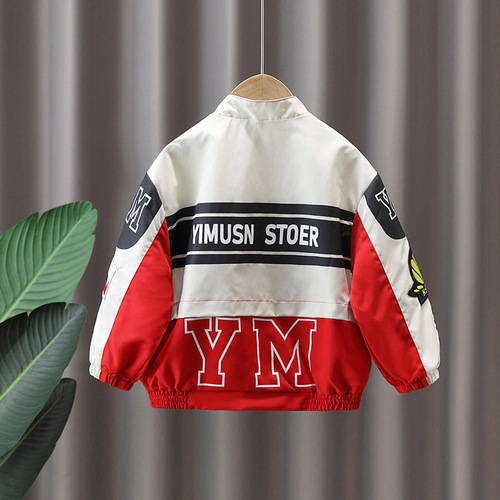 1017 Boys Motorcycle Jacket  New Baby Autumn Fashionable Clothes Children's Season Handsome Street Tops Trendy