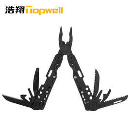 家居DIY工具不锈钢多功能钳 便携户外露营黑色折叠刀钳 厂家现货