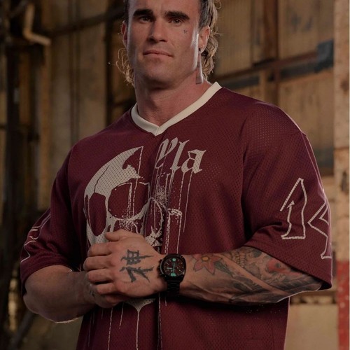 YOUNGLA American Streetwear Oversized T-Shirt for Men, Sporty Fitness Quick-Dry Breathable Mesh Print Short-Sleeve Top