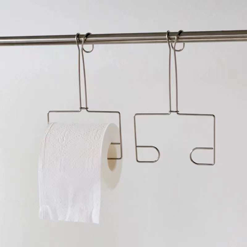 Ins Roll Paper Hanger Punch-free Toilet Paper Rack Roll Paper Rack Toilet Export Japan Minimalist Storage Rack