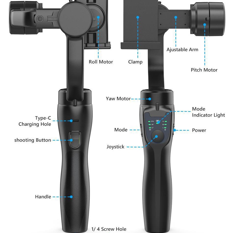 Teléfono móvil F8 estabilizador de tres ejes portátil PTZ transmisión en vivo anti-vibración y disparo instrumento de equilibrio VLOG auto-Fotografía Video