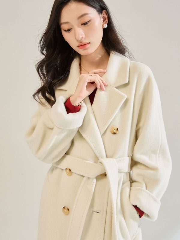 25秋冬新气质高级感长毛苏丽羊毛白色毛呢外套中长款大衣女22673|undefined