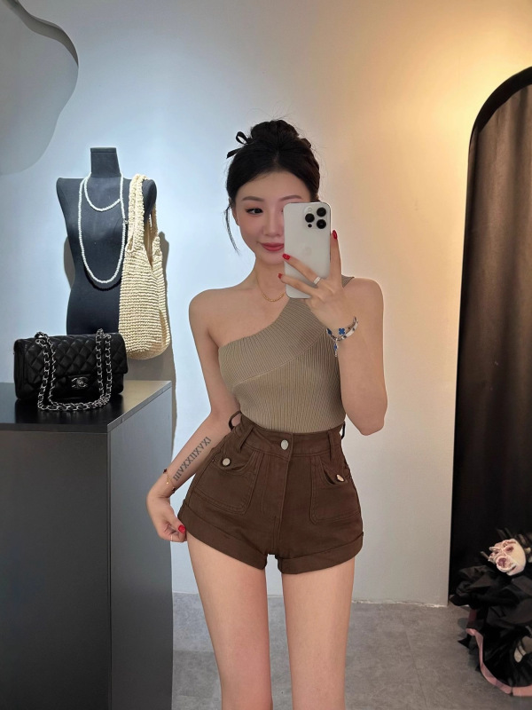 迷彩工装短裤女夏季新款韩版高腰显瘦设计感包臀裙短裤裤子5828|undefined