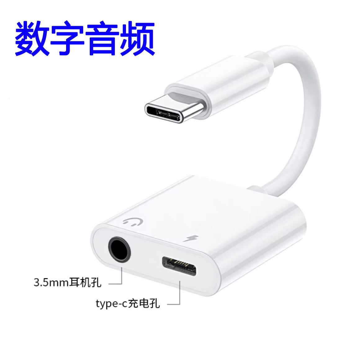 Type-c转 3.5mm+Type-c充电（数字音频 苹果可用）