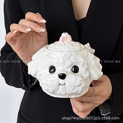 Ins風雲輪子犬立体杯かわいい蓋付き陶磁器カップ創意朝食牛乳カップ水カップ