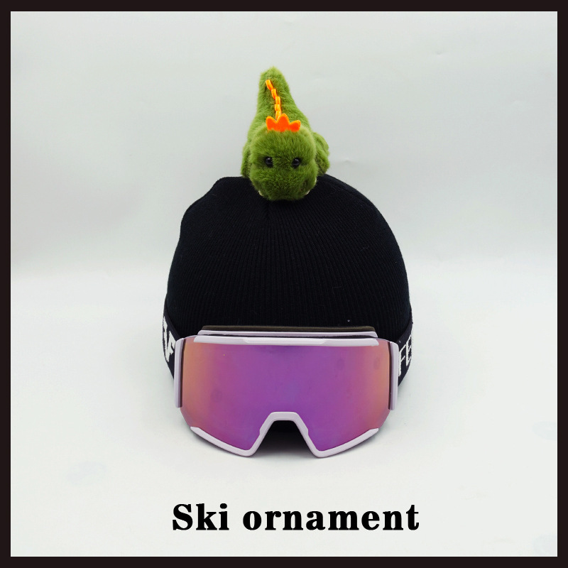 Katong Creative Green Plush Dinosaur Cartoon Accessories Detachable Ski Helmet Cover (Auto Parts and Accessories) - green-plush-dinosaur-helmet-cover-only
